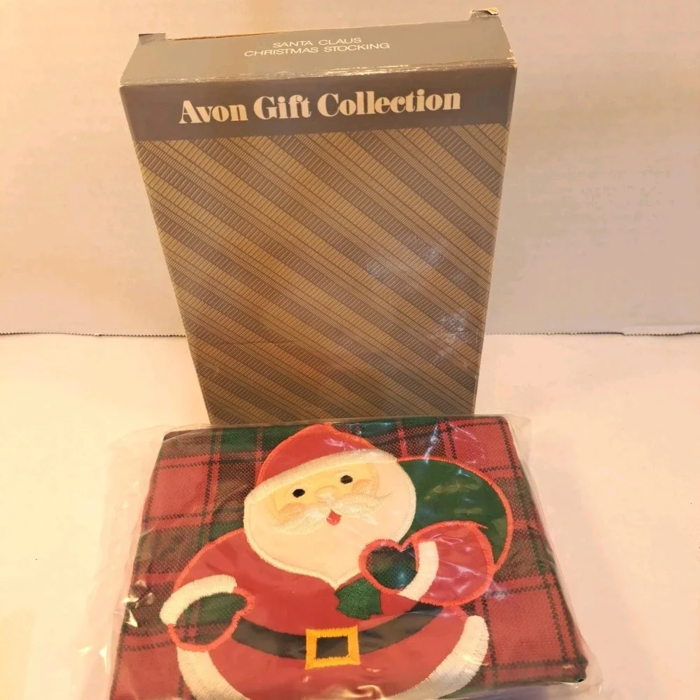 Vintage Avon Santa Claus Holiday Christmas Stocking New Old Stock Sealed
